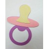 Baby Girl Bottle Bib Rattle Binkie Bib Die Cut Paper