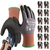 Schwer 12 Pairs Safety Work Gloves with Sandy Nitrile Coating