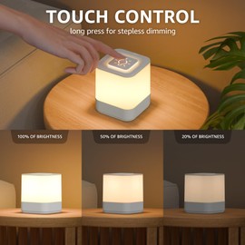 uuffoo 2 Pack Rechargeable Night Light Lamp 3 Modes Touch Dimmable LED Portable Table Lamp Battery Operated, Small Cordless Lamp for Bedroom Travel Bathroom Cruise