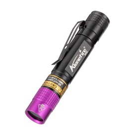 ALONEFIRE SV62 Mini 3W UV Flashlight 365nm Portable Ultraviolet Black Light Very Small for Minerals, Pet Urine Detector, Money Detection with AAA Battery