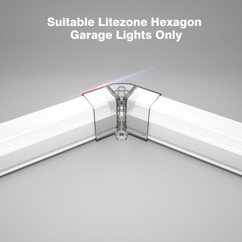 Litezone Hexagon Garage Lights V Connectors 2 Pack, Exclusively Compatible