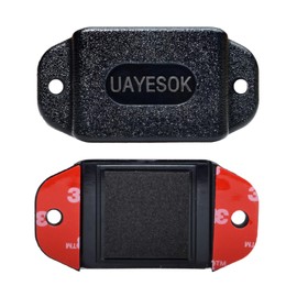 UAYESOK Ham Handheld Radio Holder, Walkie Talkie & Speaker Mic Vehicle Car Clip Mount Bracket, Adhesive Back Screw Fixation(Black)