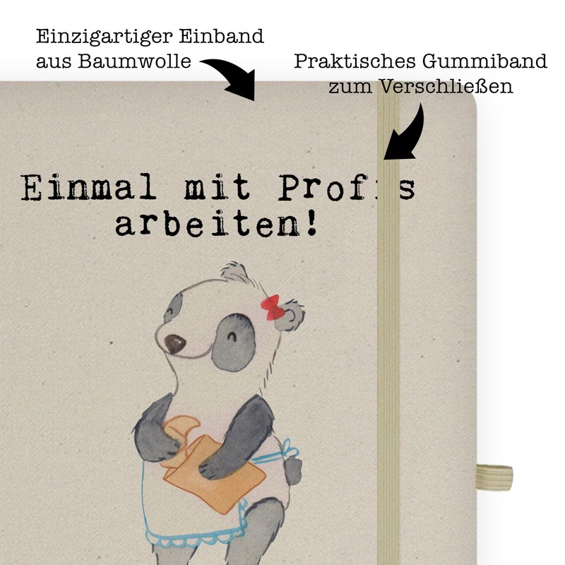 Mr. & Mrs. Panda DIN A5 Baumwoll Notizbuch Bäckerin Leidenschaft