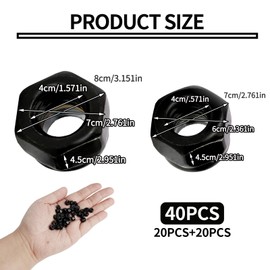40Pcs M4 M5 Nylon Inserts Hex Lock Nuts 5mm Black Carbon Steel Self Locking Nut for Industrial Construction Fasteners