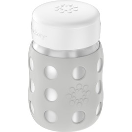 Lifefactory 8-Ounce Stainless-Steel Vacuum-Insulated Wide-Neck Baby Bottle with Hard Sippy, Stone Gray, LS2221WCG4