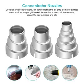 7 Pieces Hot Air Gun Nozzle Kit, Nozzle Set Steinel Hot Air Gun Attachment Nozzles Hot Air Nozzle Replacement Stainless Steel Hot Air Soldering Station for 1500-2000W 35-40 mm Heat Gun