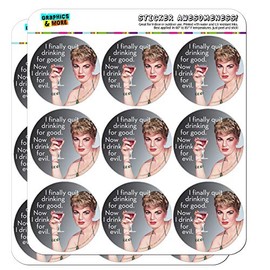 I Finally Quit Drinking for Good Now Drink for Evil Funny Humor Planner Calendar Scrapbooking Crafting Stickers