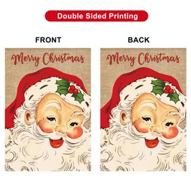 HOMFREEST Merry Christmas Santa Garden Flag 12x18 Inches Cute Santa Claus Xmas Yard Flag Decorative Winter Holiday Outside Decor for Porch Patio Lawn Display H23056G