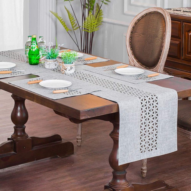 Linen Table Runner, Beautiful, Laser-Cut Patterned Table Runners are Suitable