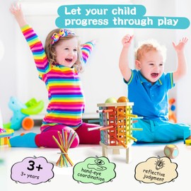 Lonsien Montessori Toy Board Game from 3 Years Wooden Toy Educational Valuable Children's Games from 3 4 5 6 Years Fine Motor Skills Games for Boys and Girls, Easter Games, Gift Ideas