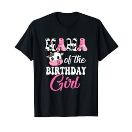 Mama Of The Birthday Girl Farm Mommy Cow 1St Birthday Girl T-Shirt