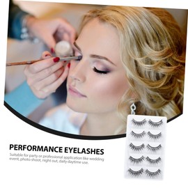 Ipetboom False Lashes for Women 5 Pairs Curly Fake Eyelashes Makeup Enhancement Accessory