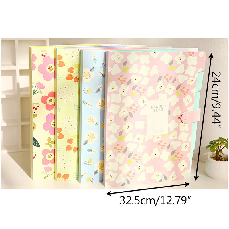 OffiConsent A4 Floral Expanding File Folder 8 Pockets A4 Plastic