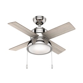 Hunter Fan Company 59386 Hunter 36" Loki LED Light Ceiling Fan, Polished Nickel Finish