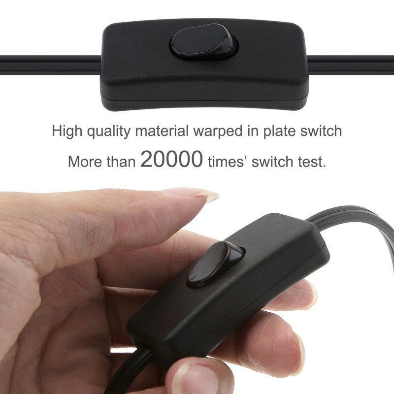 RTNLIT 8FT Lamp Cord with On/Off Button Switch and Polarized