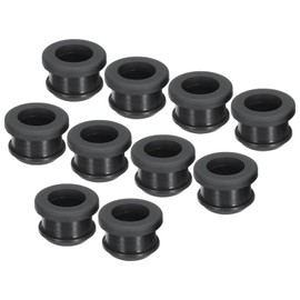 MECCANIXITY 10Pcs Snap Rubber Grommet Plug Mount Dia 14mm ID 10.5mm Seal Anti-Scratch for Electrical Box Cable Pipe Black