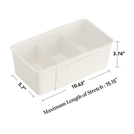 Moreelaya Expandable Drawer Organizer – Adjustable Storage Box for Kitchen, Wardrobe & Cabinets | Space-Saving Design (14.5cm*9.5cm*27.5-38.5cm)