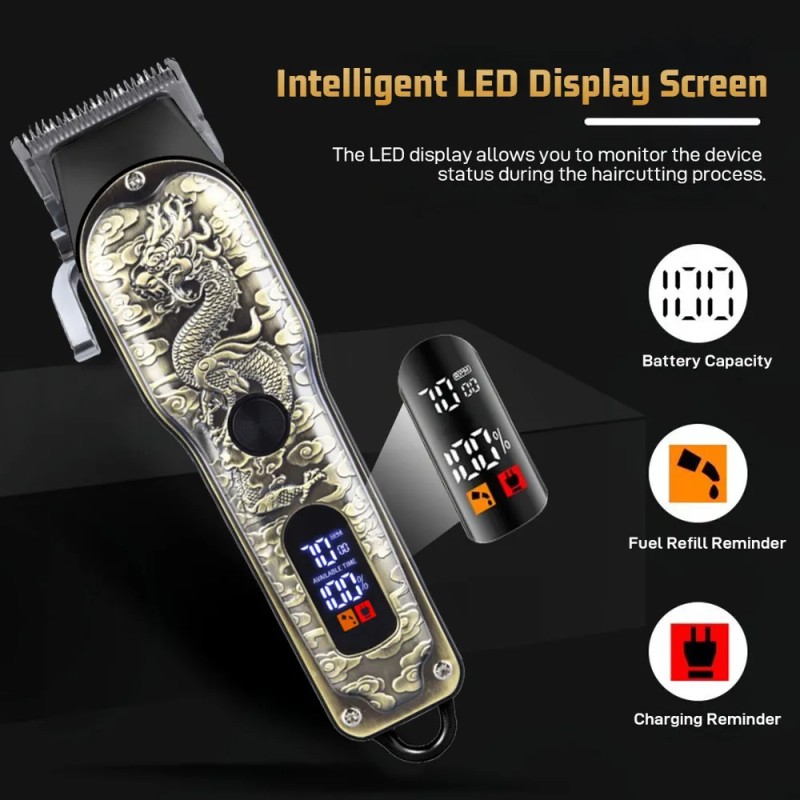 Kit 2 Cortapelos Led Usb-c Para Cabello Y Barba Negro