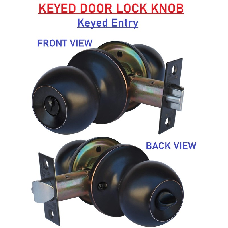 Constructor Chronos Entry Door Knob, Universal Keyed Lock Handle Set
