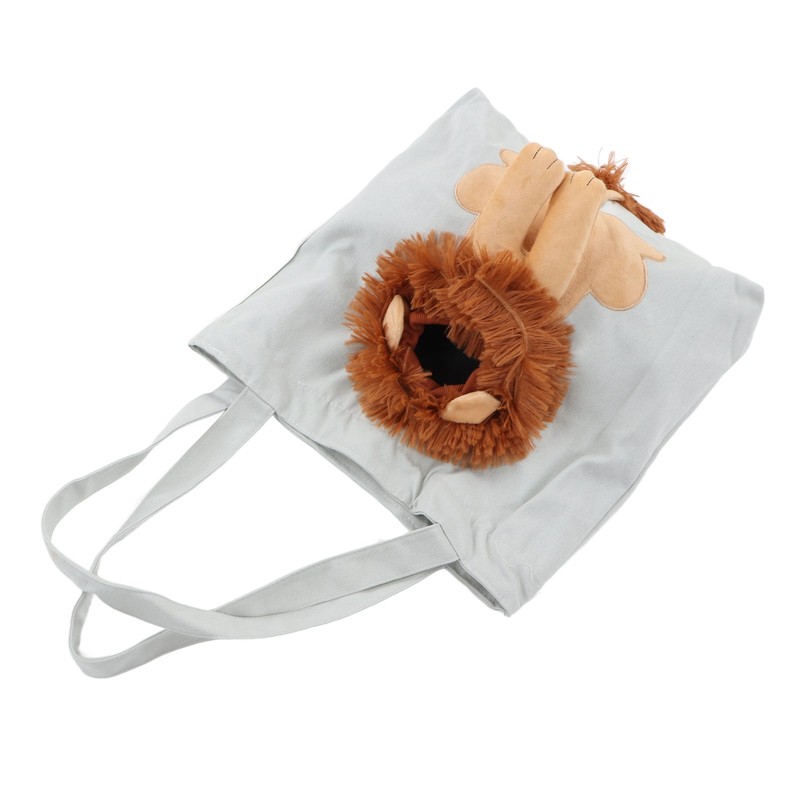 Pet Canvas Bag Cute Lion Shaped Multi Purpose Portable Pet