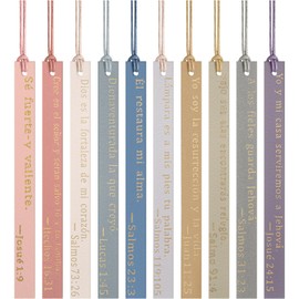 Skyygemm 10 Pcs Spanish Bible Bookmarks for Women Leather Bookmarks Spanish Christian Bookmarks Christian Gifts for Women Book Lovers Readers Church Book Club