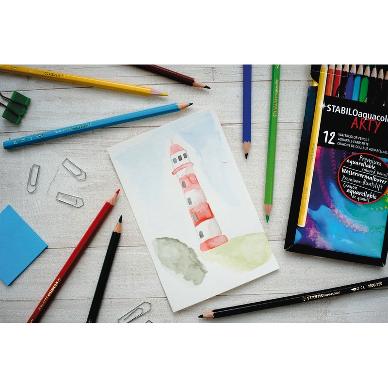 Aquarellable Colouring Pencil - STABILOaquacolor - ARTY - Tin of