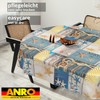 ANRO Oilcloth Tablecloth Wax Tablecloth Washable Garden Tablecloth Round Oval