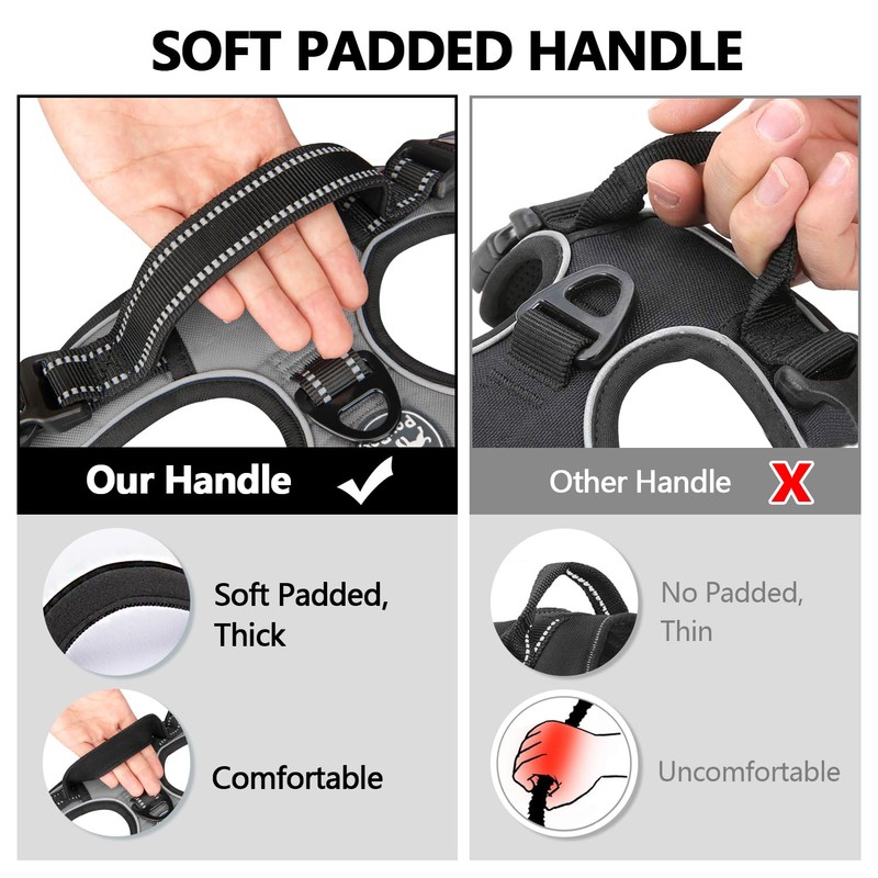 PoyPet No Pull Dog Harness with Neck Release Buckle, Reflective