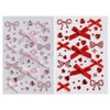 2pcs Cute Face Stickers Heart Ribbon Glitter Nail Deco Parts