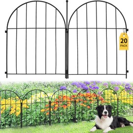 20PACK Garden Fence,22FT(L) x17inch(H) Metal No Dig Fence Animal Barrier Fence,Heavy Duty Rustproof Arched Flower Bed Edging Ornamental Wire Border Panel,Decorative Fence for Yard Patio Outdoor Decor