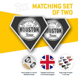 2 x Diamond Stickers 7.5 cm BW - Welcome to Houston Texas USA Travel Fun Decals for Laptops,Tablets,Luggage,Scrap Booking,Fridges, #40149