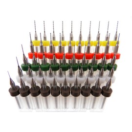 50pc Tungsten Carbide Micro Drill Bits Set Drill Press Pin-Vise 10 each .3mm .4mm .5mm .6mm .7mm 1/8" Shank 3.175mm TOY JEWELRY MAKING, Crafts, CNC, PCB, Woodworking, MODEL TRAINS CARS BOATS!!