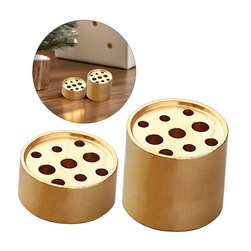 iplusmile 4pcs Decorative Brass Incense Holder Multi Hole Portable Incense