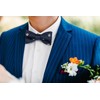 HISDERN Men's Classic Self Bow Tie And Pocket Square Set