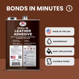 Duall-88 Leather Adhesive, 1 Gal. can - Leather Repair Glue, Crafting, DIY, Upholstery, Waterproof, Heat Resistant, Flexible, Long Lasting, High Strength, RH Adhesives