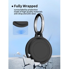 Case for aowoka Tracker Air Tag. Superior Silicone Build, Shockproof & Anti - Slip. Fits Widely, Protects Against Scratches. Precise Cutouts Ensure Full Functionality.Black(4 Pack).