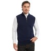 Kallspin Men’s Cotton Quarter Zip Sweater Vest Sleeveless Mock Neck