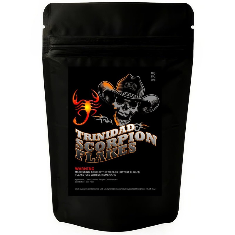 Trinidad Scorpion Chilli Pepper Flakes, 25g, Ultra Hot