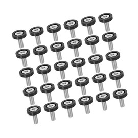 REPAIROCK 30pcs Car Bumper Mudguard Washer Bolts M6x1.0 Aluminum Alloy Black Durable Material Auto Replacement Parts