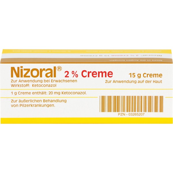 Nizoral 2 % Creme bei Pilzinfektionen der Haut, 15 g Creme