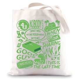 BWWKTOP Rock Band Album Tote Bag Rock Music Lover Gifts Singer Inspired Canvas Shoulder Bag Music Album Tote Bag For Girls, Bad News Tg, One Size