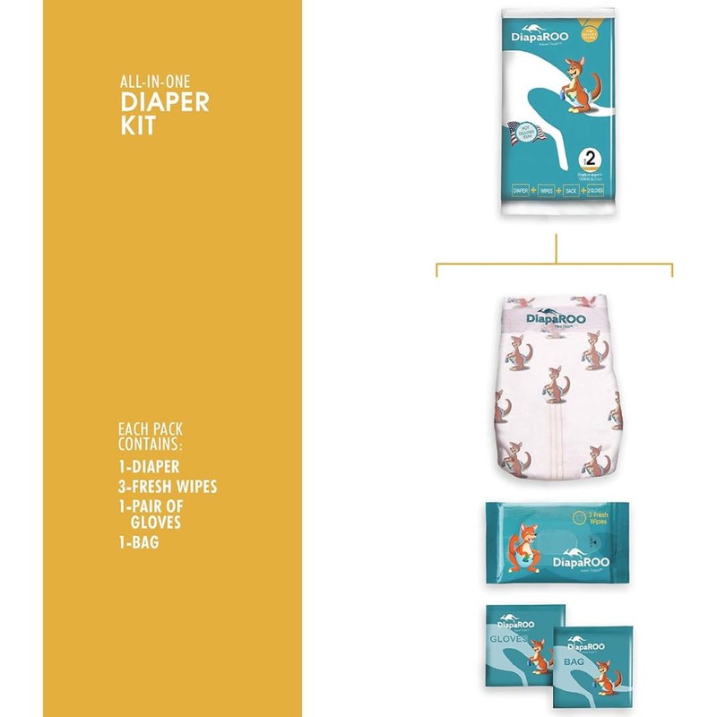 DiapaROO All-in-One Travel Diaper Changing Kit – 5-in-1 Kit Disposable