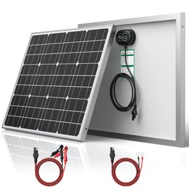 SUNER POWER 12V 50W Solar Panel Battery Charger Ultra, Built-in UltraSmart MPPT Charge Controller, Waterproof 50 Watt Solar Battery Maintainer for 12Volt AGM, Deep Cycle, Lead-Acid, Lifepo4 Battery