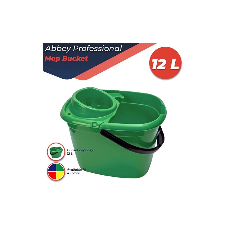 Abbey Plastic Mop Bucket with Wringer 12 Litre – Floor
