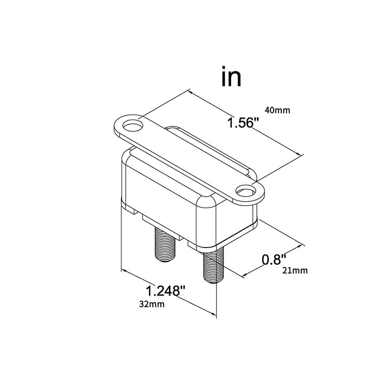 RKURCK 12V 50A Auto Stud Bolt Circuit Breaker Automatic Reset
