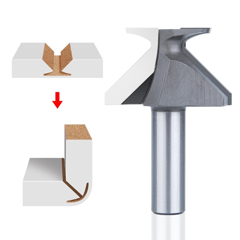 HUHAO 1/2" Shank R18 Seam Woodworking Router Bit, Arc Bending