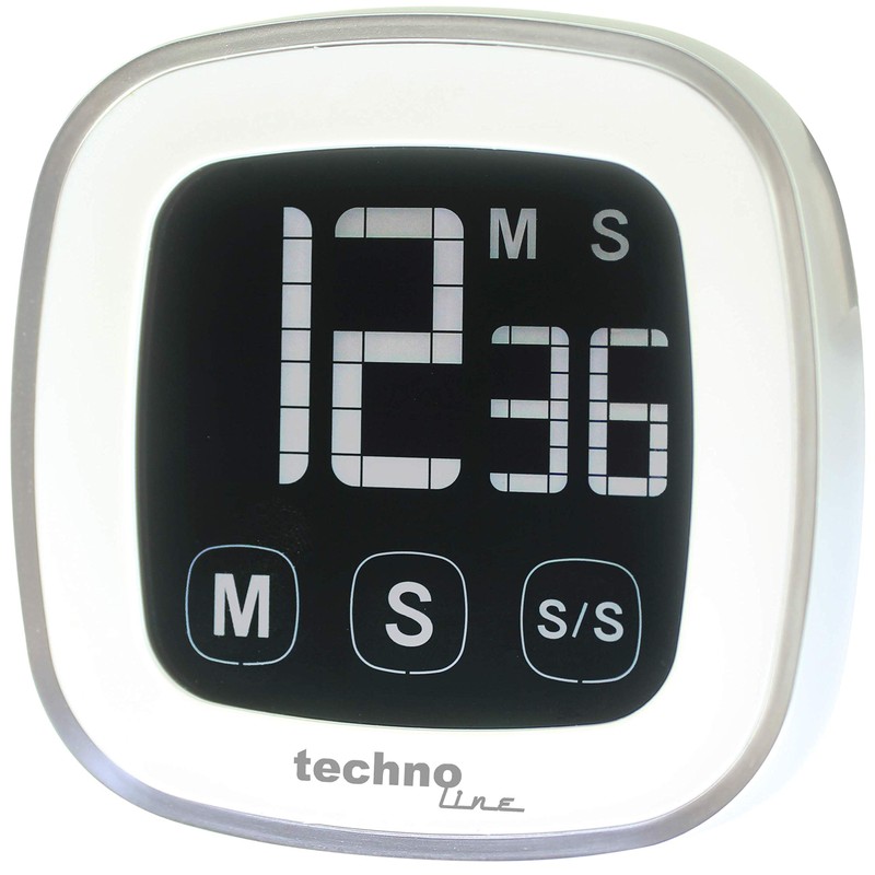 Technoline Count Down Timer, Silver, 7.6 x 2.5 x 7.6