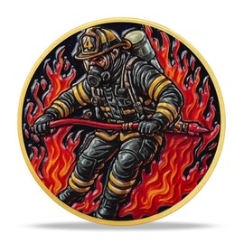 Fireline Guardian Firefighter Challenge Coin – Courage and Valor Memorial Medallion, Thank You for Your Service Token, Appreciation Gifts for Firefighters & First Responders