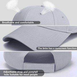 BOER Women's Adult Unisex Grey Baseball Cap - Lightweight, Adjustable, Solid, Sports, Casual, Workout, Spring, Summer