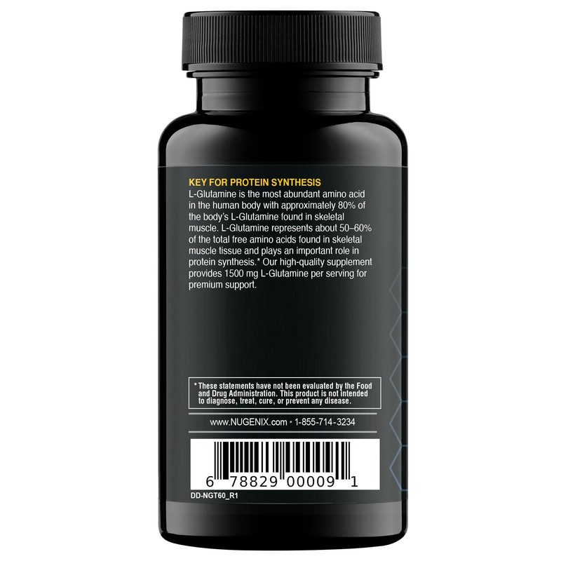 Nugenix Essentials L-Glutamine, 1500mg 100% Botanical L-Glutamine Amino Acid, Protein